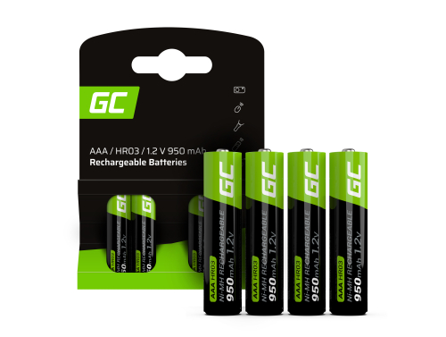4x akumlátory AAA R3 950mAh Ni-Mh dobíjateľné batérie Green Cell