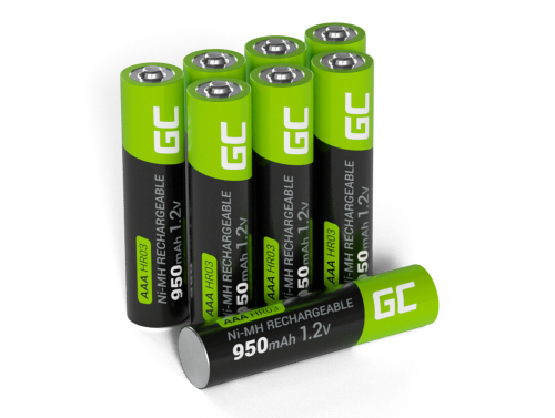 8x Nabíjateľné batérie AAA R3 950mAh Ni-Mh dobíjateľné batérie Green Cell